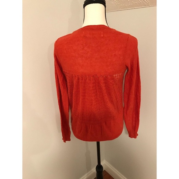 Anthropologie Sparrow Orange Cardigan Button Sweater - Size Extra Small - Picture 2 of 10